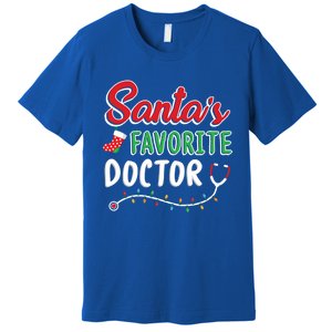 SantaS Favorite Doctor Merry Xmas Claus Stethoscope Gift Premium T-Shirt