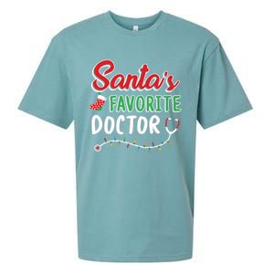 SantaS Favorite Doctor Merry Xmas Claus Stethoscope Gift Sueded Cloud Jersey T-Shirt