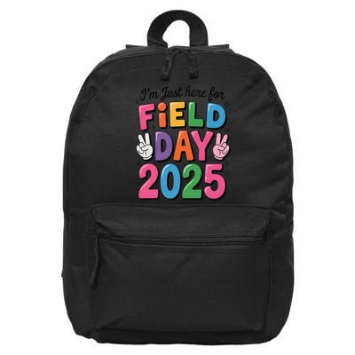 School Field Day Teacher Im Just Here For Field Day 2025 16 in Basic Backpack