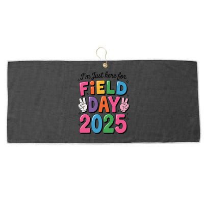 School Field Day Teacher Im Just Here For Field Day 2025 Large Microfiber Waffle Golf Towel