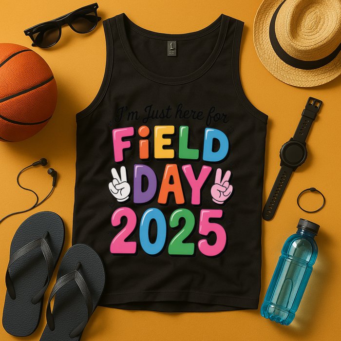 School Field Day Teacher Im Just Here For Field Day 2025 Tank Top