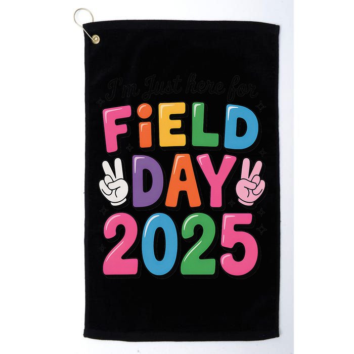 School Field Day Teacher Im Just Here For Field Day 2025 Golf Towel
