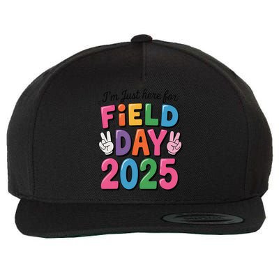 School Field Day Teacher Im Just Here For Field Day 2025 Wool Snapback Cap