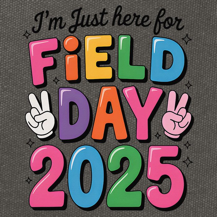 School Field Day Teacher Im Just Here For Field Day 2025 Cotton Canvas Backpack
