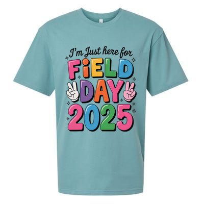 School Field Day Teacher Im Just Here For Field Day 2025 Sueded Cloud Jersey T-Shirt