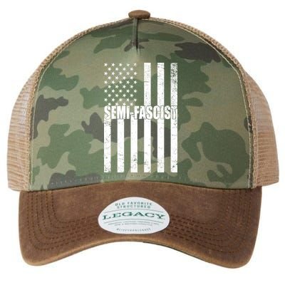 Semi Fascist Distressed USA American Flag Legacy Tie Dye Trucker Hat