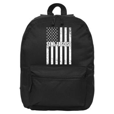 Semi Fascist Distressed USA American Flag 16 in Basic Backpack