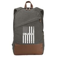 Semi Fascist Distressed USA American Flag Cotton Canvas Backpack