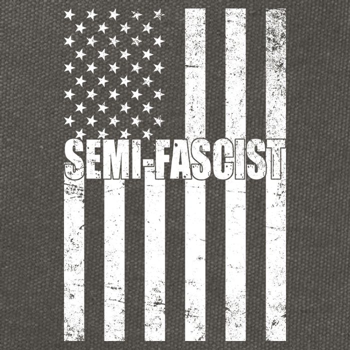 Semi Fascist Distressed USA American Flag Cotton Canvas Backpack