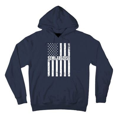 Semi Fascist Distressed USA American Flag Tall Hoodie