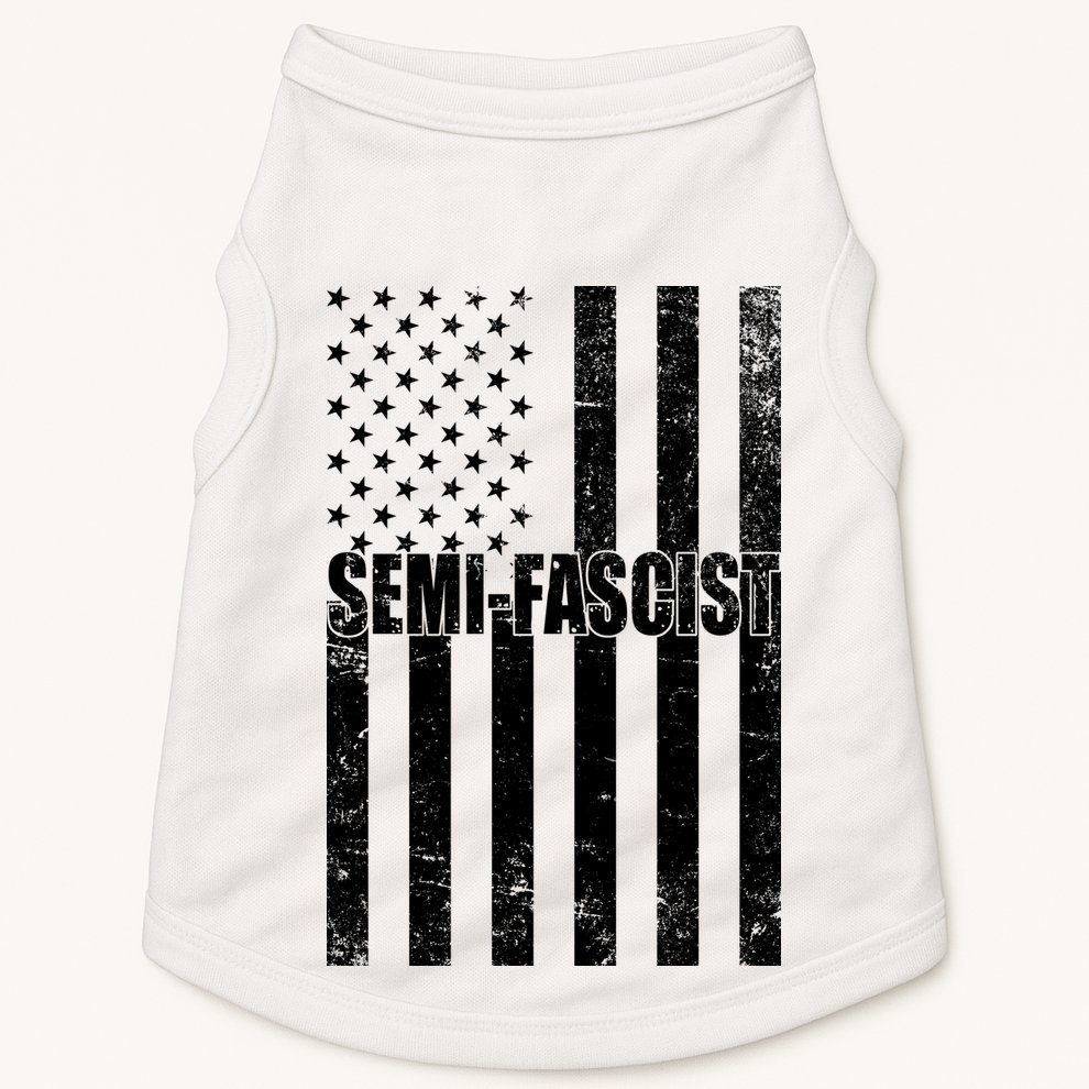 Semi Fascist Distressed USA American Flag Doggie Tank