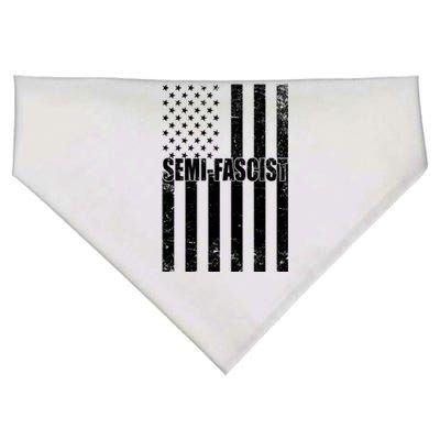 Semi Fascist Distressed USA American Flag USA-Made Doggie Bandana