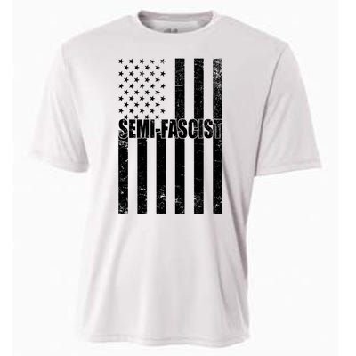 Semi Fascist Distressed USA American Flag Cooling Performance Crew T-Shirt