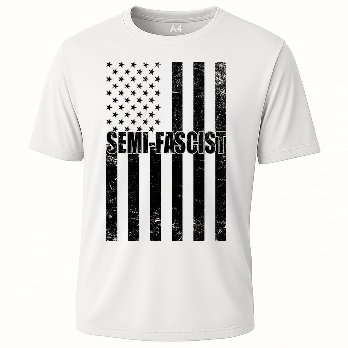 Semi Fascist Distressed USA American Flag Cooling Performance Crew T-Shirt