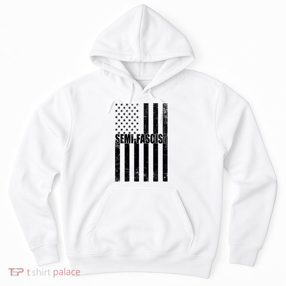 Semi Fascist Distressed USA American Flag Hoodie