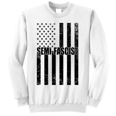 Semi Fascist Distressed USA American Flag Sweatshirt