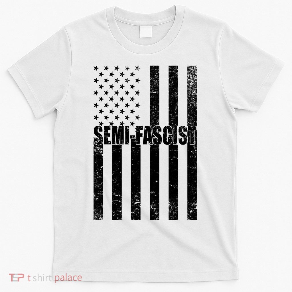 Semi Fascist Distressed USA American Flag T-Shirt