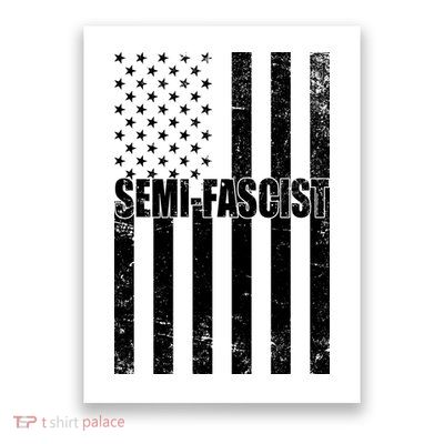 Semi Fascist Distressed USA American Flag Poster