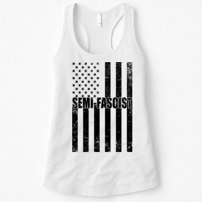 Semi Fascist Distressed USA American Flag Womens Tank Top