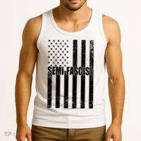 Semi Fascist Distressed USA American Flag Tank Top