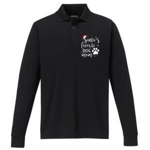 SantaS Favorite Dog Mom Christmas Birthday Dog Lovers Gift Performance Long Sleeve Polo