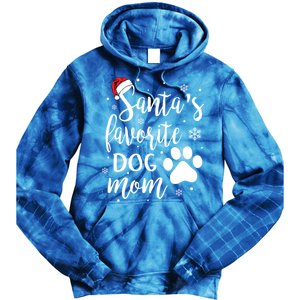 SantaS Favorite Dog Mom Christmas Birthday Dog Lovers Gift Tie Dye Hoodie