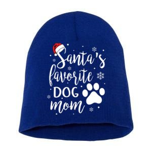 SantaS Favorite Dog Mom Christmas Birthday Dog Lovers Gift Short Acrylic Beanie