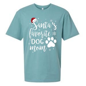 SantaS Favorite Dog Mom Christmas Birthday Dog Lovers Gift Sueded Cloud Jersey T-Shirt