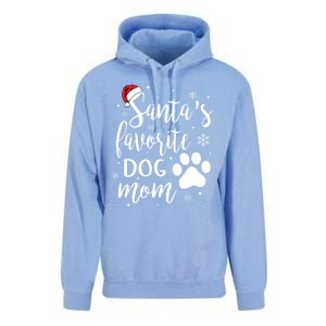 SantaS Favorite Dog Mom Christmas Birthday Dog Lovers Gift Unisex Surf Hoodie