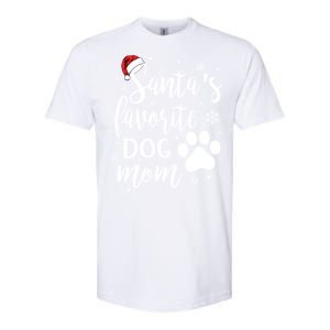 SantaS Favorite Dog Mom Christmas Birthday Dog Lovers Gift Softstyle CVC T-Shirt