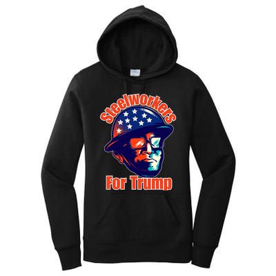 Steelworkers For Donald Trump 2024 Blue Collar Workers Maga Women's Pullover Hoodie