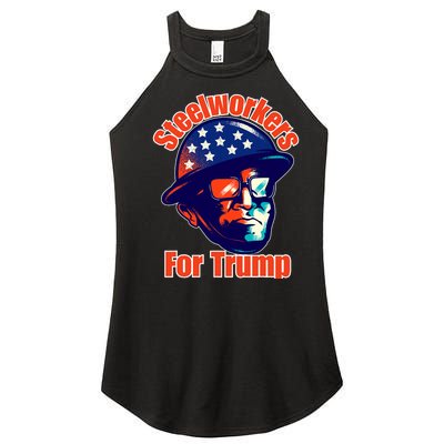 Steelworkers For Donald Trump 2024 Blue Collar Workers Maga Women's Perfect Tri Rocker Tank