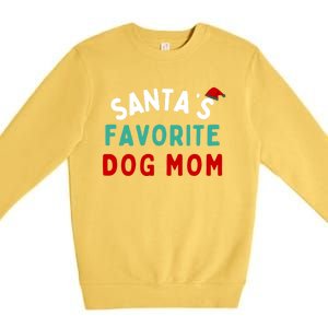 SantaS Favorite Dog Mom Funny Dog Santa Dog Mom Christmas Gift Premium Crewneck Sweatshirt