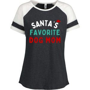 SantaS Favorite Dog Mom Funny Dog Santa Dog Mom Christmas Gift Enza Ladies Jersey Colorblock Tee