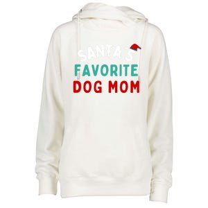 SantaS Favorite Dog Mom Funny Dog Santa Dog Mom Christmas Gift Womens Funnel Neck Pullover Hood