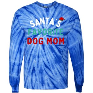 SantaS Favorite Dog Mom Funny Dog Santa Dog Mom Christmas Gift Tie-Dye Long Sleeve Shirt