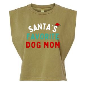 SantaS Favorite Dog Mom Funny Dog Santa Dog Mom Christmas Gift Garment-Dyed Women's Muscle Tee