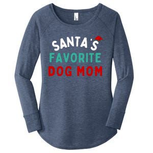 SantaS Favorite Dog Mom Funny Dog Santa Dog Mom Christmas Gift Women's Perfect Tri Tunic Long Sleeve Shirt