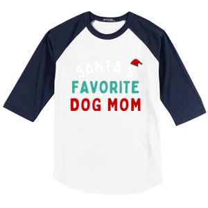 SantaS Favorite Dog Mom Funny Dog Santa Dog Mom Christmas Gift Baseball Sleeve Shirt