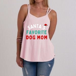 SantaS Favorite Dog Mom Funny Dog Santa Dog Mom Christmas Gift Women's Strappy Tank