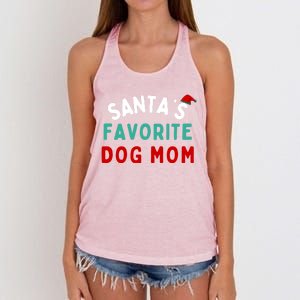 SantaS Favorite Dog Mom Funny Dog Santa Dog Mom Christmas Gift Women's Knotted Racerback Tank