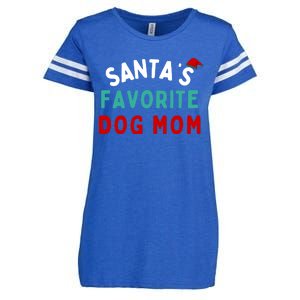 SantaS Favorite Dog Mom Funny Dog Santa Dog Mom Christmas Gift Enza Ladies Jersey Football T-Shirt