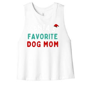 SantaS Favorite Dog Mom Funny Dog Santa Dog Mom Christmas Gift Women's Racerback Cropped Tank