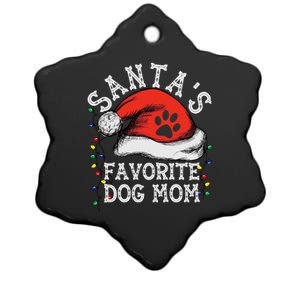 SantaS Favorite Dog Mom Gift Ceramic Star Ornament