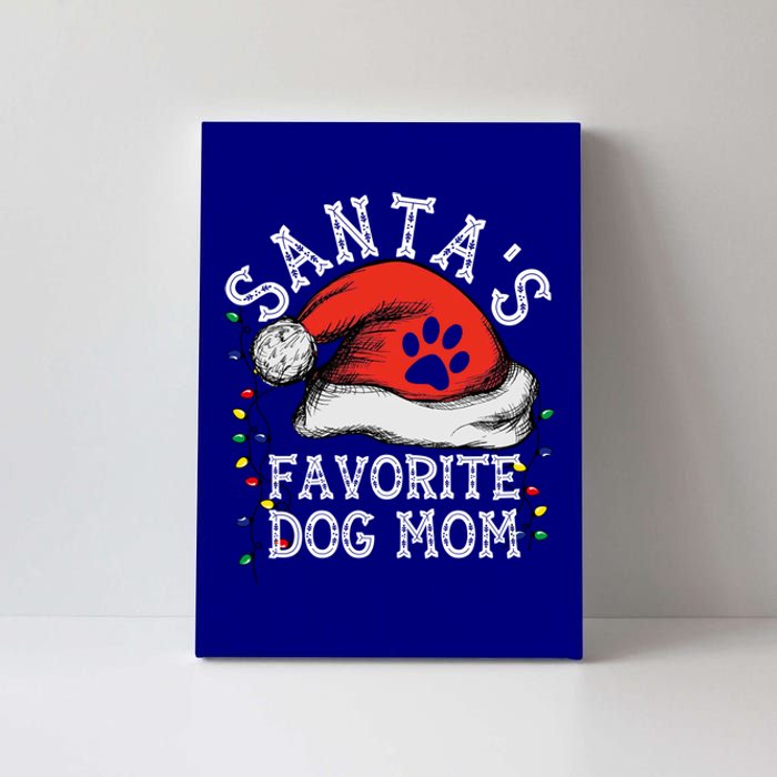 SantaS Favorite Dog Mom Gift Canvas