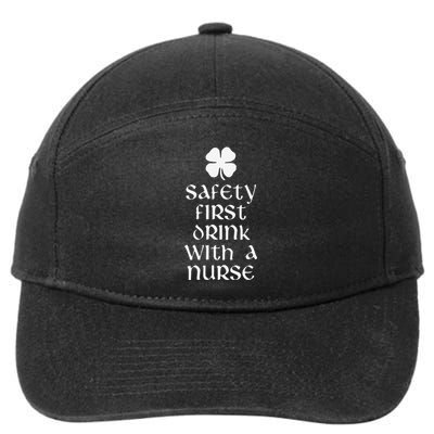 Safety First Drink With A Nurse Saint Patrick's Day 7-Panel Snapback Hat