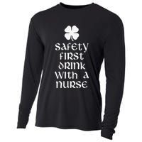Safety First Drink With A Nurse Saint Patrick's Day Cooling Performance Long Sleeve Crew