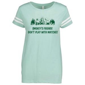 Smokey's Friends Don't Play With Matches Enza Ladies Jersey Football T-Shirt