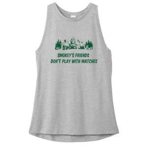 Smokey's Friends Don't Play With Matches Ladies PosiCharge Tri-Blend Wicking Tank