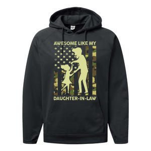 Stepdad Fathers Day Gift Awesome Like My Daughter In Law Performance Fleece Hoodie